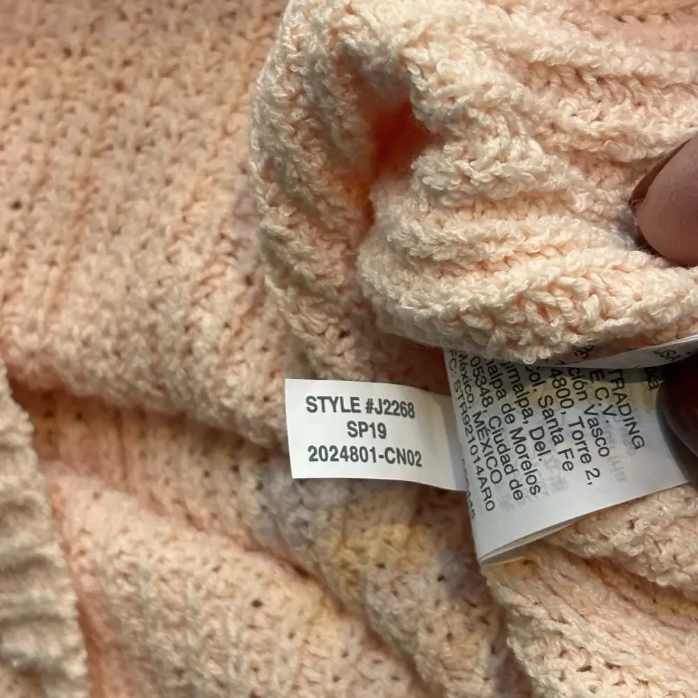 Madewell V Neck Sweater Tank Light Pink Cotton Blend Relaxed Beachy Medium